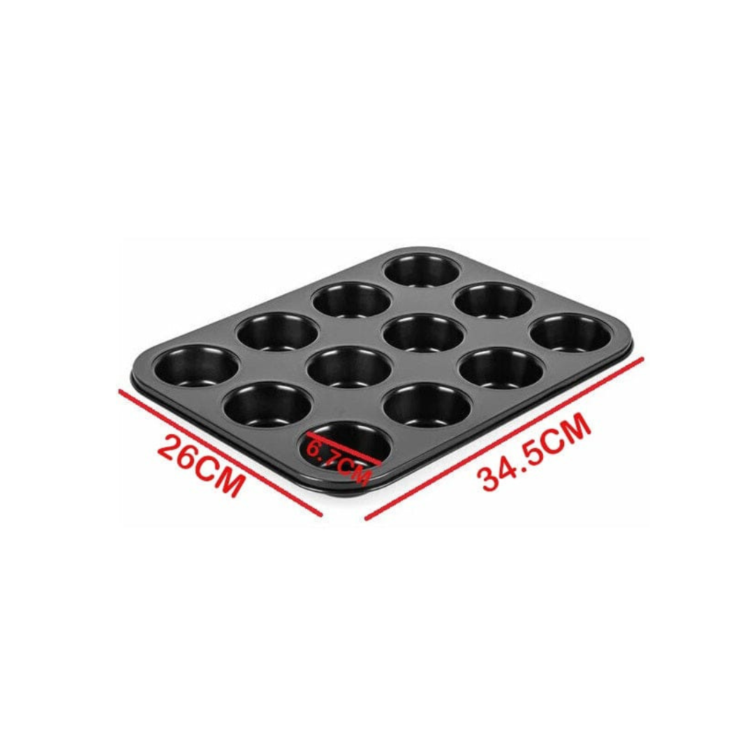 High-Quality Non-Stick Muffin & Cupcake Tray | 12 Cavity Baking Pan