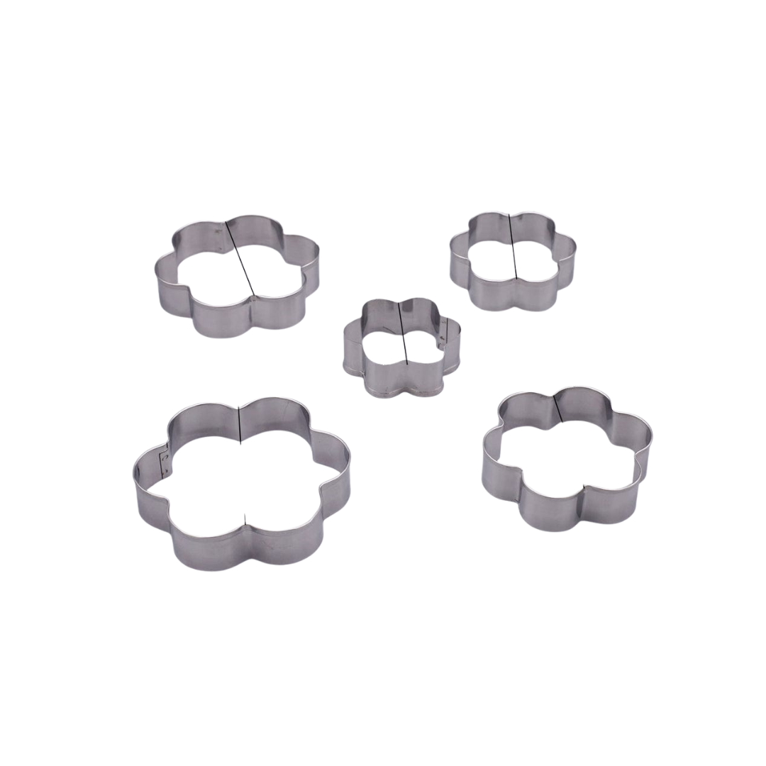 Blossom Shape Cookie Cutter Set | 5-Piece Stainless Steel Baking