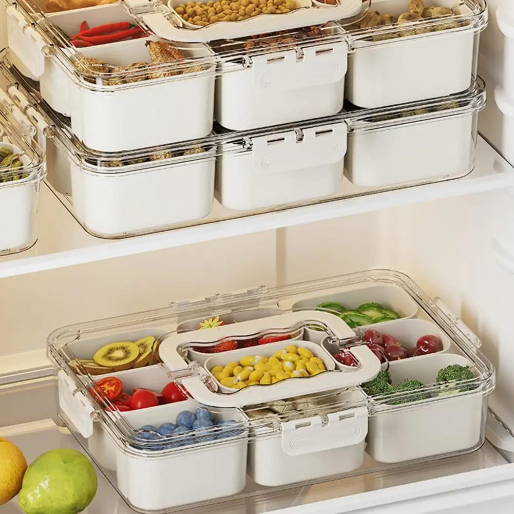 9-Compartment Stackable Snack & Spice Box