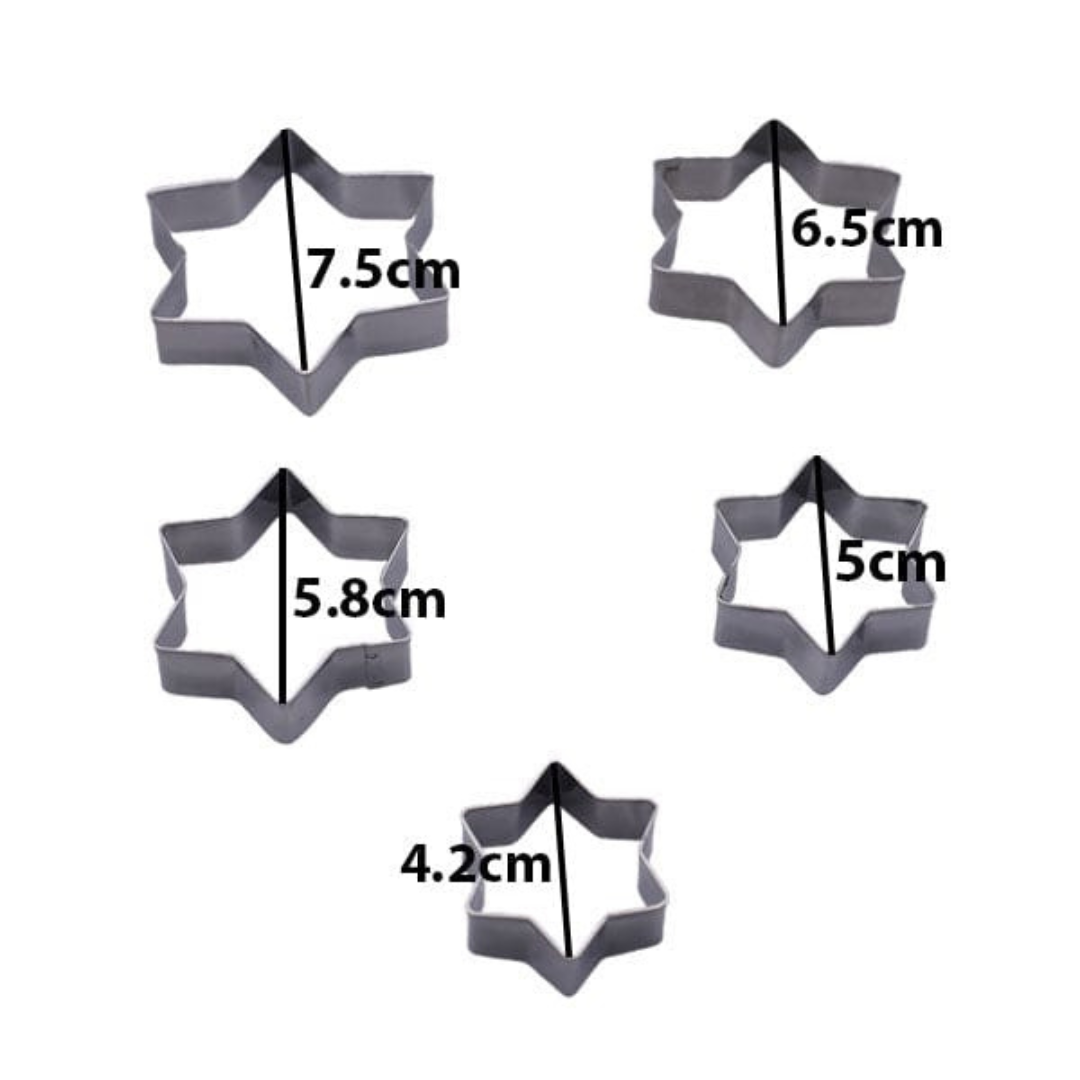 Star Shape Cookie Cutter Set | 5-Piece Stainless Steel Baking Tools
