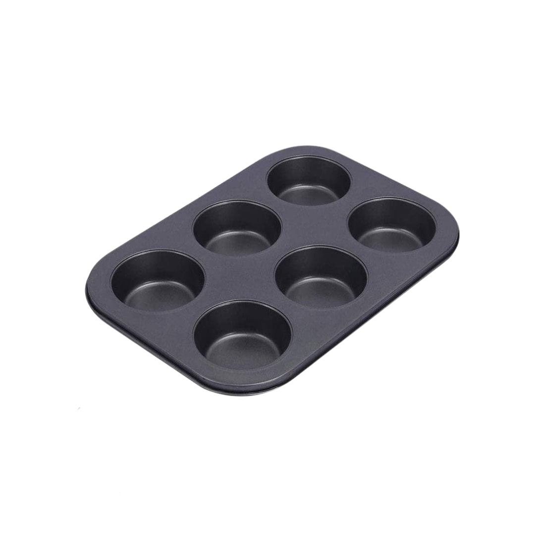 Non-Stick 6-Cavity Muffin & Cupcake Baking Tray | 6.5cm Regular Size