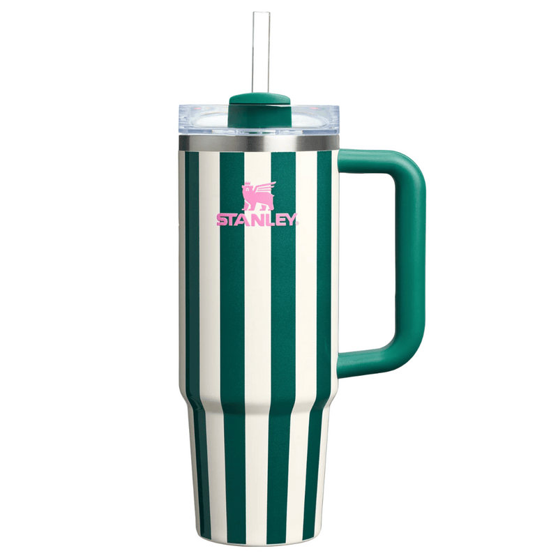 Stanley Quencher H2.0 Tumbler 1.18L (40 oz) | Green & White Stripes