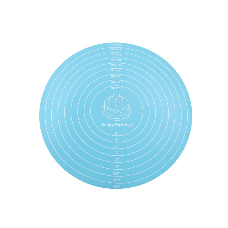 12-Inch Round Silicone Cake Mat | Measurements Turntable