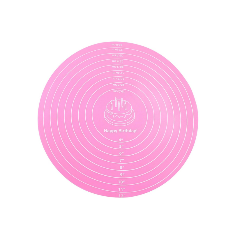 12-Inch Round Silicone Cake Mat | Measurements Turntable