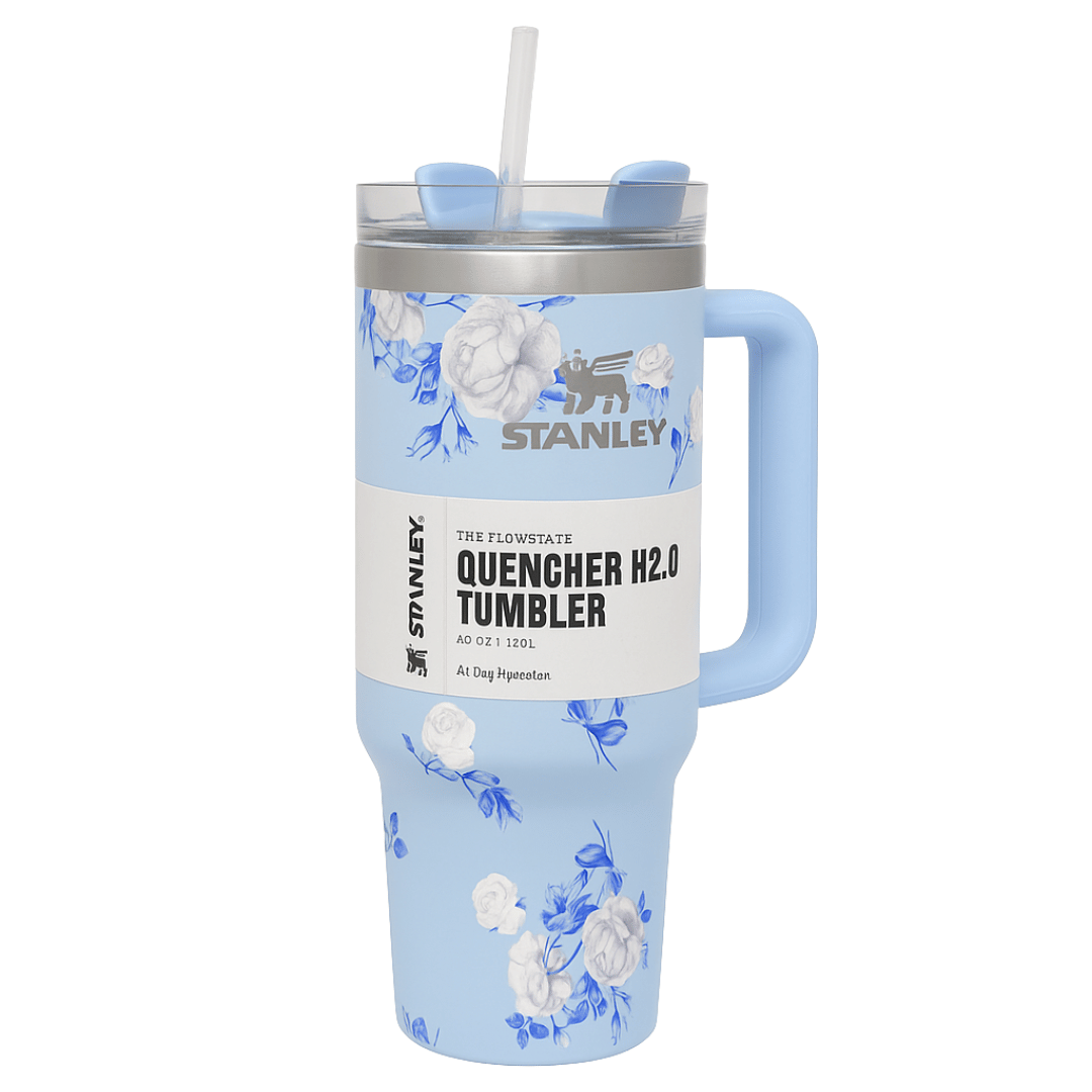 Stanley Quencher H2.0 Tumbler 1.18L (40 oz) | Blue Floral Travel Mug