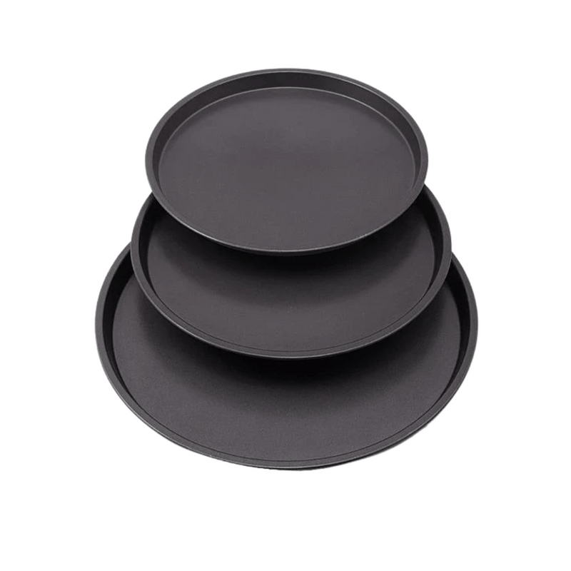 3-Piece Non-Stick Pizza Pan Set Round Baking Trays Crispy Crusts