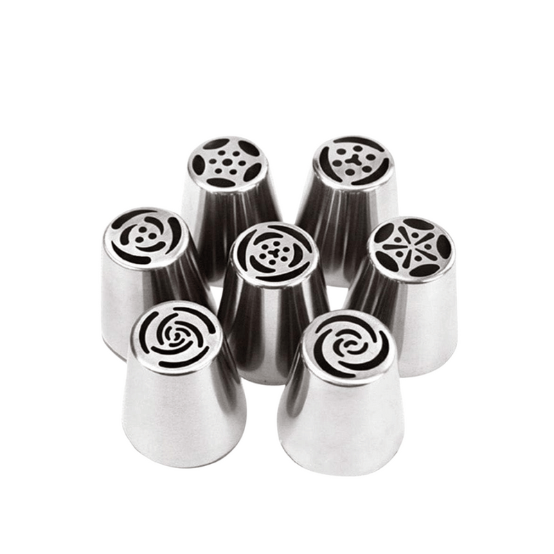 7-Piece Flower & Leaf Cake Decorating Nozzle Set | Stainless Steel