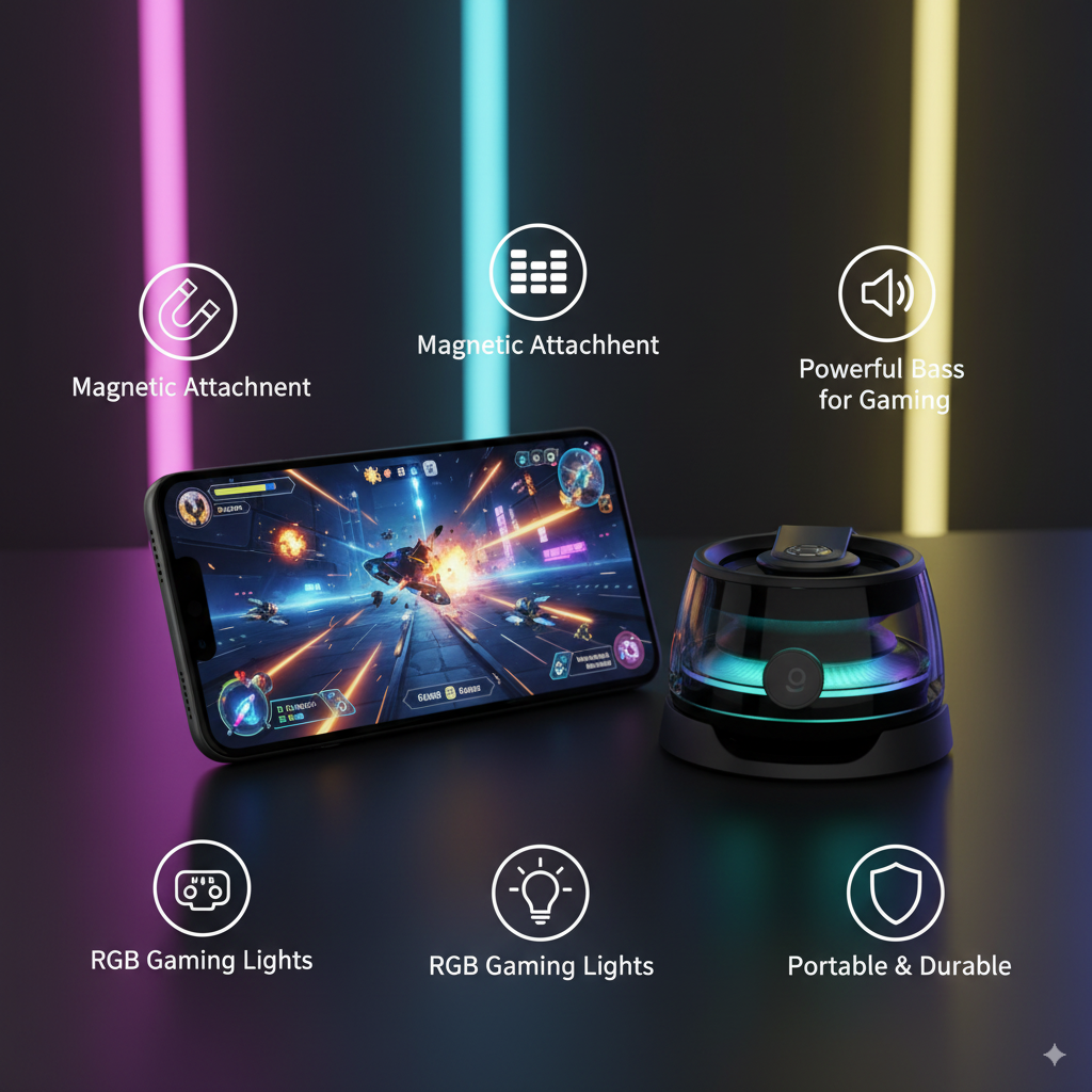 G200 Magnetic Bluetooth Speaker | RGB Lights & Powerful Bass