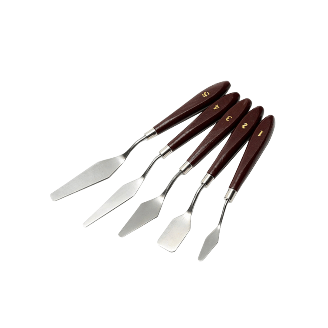 5-Piece Metal Palette Knife Set | Professional Painting & Mixing Tools