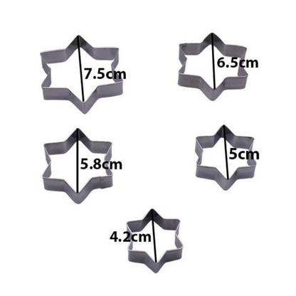 Star Shape Cookie Cutter Set | 5-Piece Stainless Steel Baking Tools