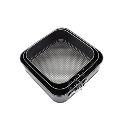 3-Piece Square Cake Pan Set | Non-Stick Removable Base