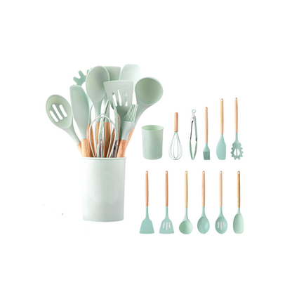 12-Piece Silicone Kitchen Utensil Set with Holder | Heat-Resistant