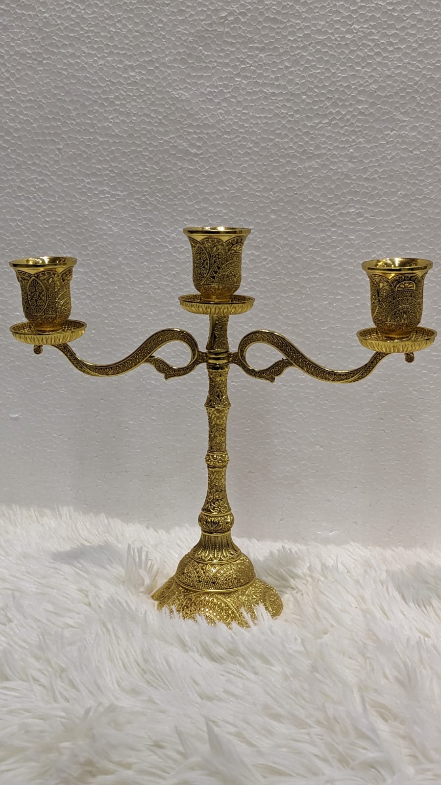"Antique Brass Candle Stand"