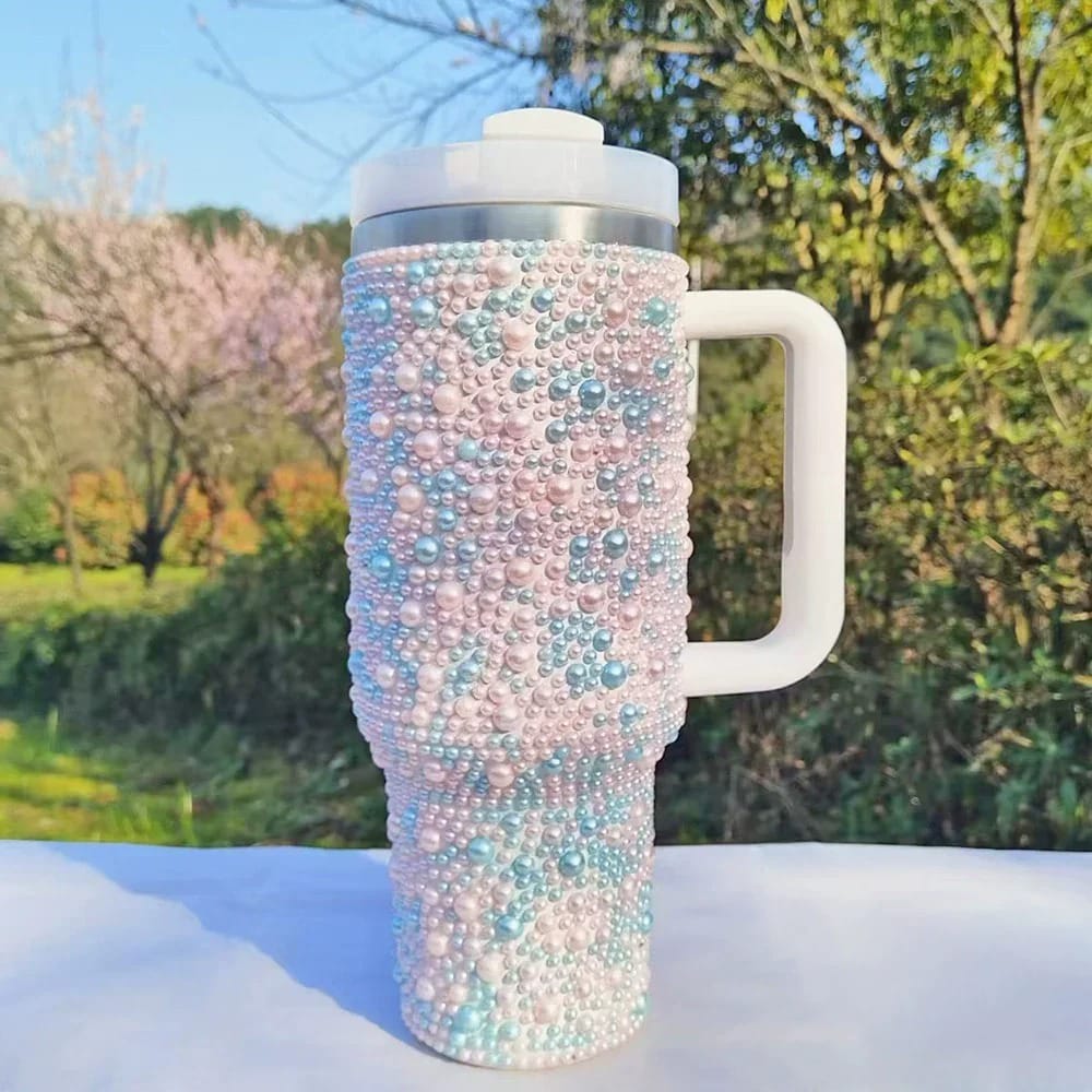 Embossed laminated 1200ml Tumbler with Straw